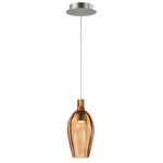 Ray Dance Tulip Pendant - Brushed Aluminum / Ember