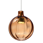 Ray Dance Globe Pendant - Brushed Aluminum / Ember