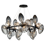 Ray Dance Ring Cluster Pendant - Black / Smoke / Clear