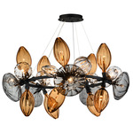 Ray Dance Ring Cluster Pendant - Black / Smoke / Ember