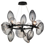 Ray Dance Ring Cluster Pendant - Black / Smoke / Clear