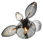 Ray Dance Cluster Wall Sconce - Black / Smoke / Clear
