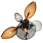 Ray Dance Cluster Wall Sconce - Black / Smoke / Ember