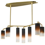 Tropo Linear Pendant - Vintage Brass / Ombre Gradient