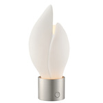 Burgeon Portable Table Lamp - Satin Nickel / White