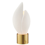 Burgeon Portable Table Lamp - Natural Aged Brass / White