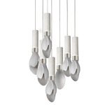 Burgeon Multi-Light Pendant - Satin Nickel / White Marble / White