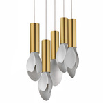 Burgeon Multi-Light Pendant - Natural Aged Brass / White