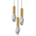 Burgeon Multi-Light Pendant - Natural Aged Brass / White