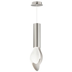 Burgeon Pendant - Satin Nickel / White