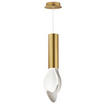 Burgeon Pendant - Natural Aged Brass / White