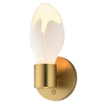 Burgeon Wall Light - Natural Aged Brass / White