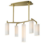 Tropo Linear Pendant - Vintage Brass / White
