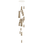 Stream Cascade Multi-Light Pendant - White / Bisque Matte White