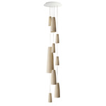 Stream Cascade Multi-Light Pendant - White / Bisque Matte White