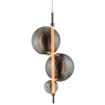 Dreamer Vertical Pendant - Black Chrome / Mirror Smoke