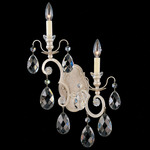 Renaissance Duo Wall Sconce - Antique Silver  / Clear Radiance Crystal