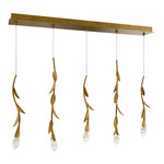 Secret Garden Linear Multi Light Pendant - French Gold / Optic Haze