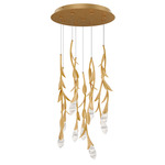 Secret Garden Round Multi Light Pendant - French Gold / Optic Haze