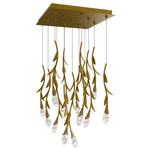Secret Garden Square Multi Light Pendant - French Gold / Optic Haze