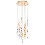 Secret Garden Round Multi Light Pendant - French Gold / Optic Haze