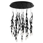 Secret Garden Round Multi Light Pendant - Black / Optic Haze
