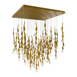 Secret Garden Square Multi Light Pendant - French Gold / Optic Haze