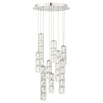 Verve Color-Select Round Multi-Light Pendant - Stainless Steel / Clear Radiance Crystal