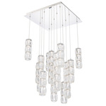 Verve Color-Select Square Multi-Light Pendant - Stainless Steel / Clear Radiance Crystal