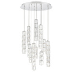 Verve Color-Select Round Multi-Light Pendant - Stainless Steel / Clear Radiance Crystal