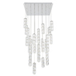 Verve Color-Select Square Multi-Light Pendant - Stainless Steel / Clear Radiance Crystal