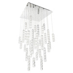 Verve Color-Select Square Multi-Light Pendant - Stainless Steel / Clear Radiance Crystal