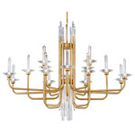 Calliope Color-Select Linear Chandelier - Soft Gold / Optic Crystal