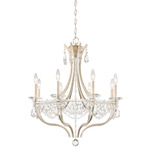 Adley Chandelier - Antique Silver  / Clear Radiance Crystal