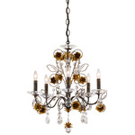 Camellia Chandelier - Heirloom Bronze / Heirloom Gold Flowers / Radiance Crystal