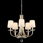 Catalena Pleated Shade Chandelier - Antique Silver  / Clear Radiance Crystal