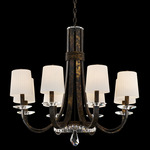 Catalena Pleated Shade Chandelier - Heirloom Bronze / Clear Radiance Crystal