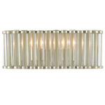 Warwick Wide Wall Light - Contemporary Silver Leaf / Crystal