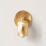 Fixed Down Slim Wall Sconce - Overstock - Brass / Brass