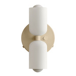 Glass Up Down Wall Sconce - Overstock - Bone Canopy / White Glass