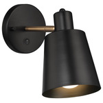 Dalton Adjustable Wall Light - Black / Antique Brushed Brass
