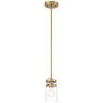 Shelby Pendant - Brushed Gold / Clear