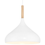 Olivia Pendant - White / Light Wood