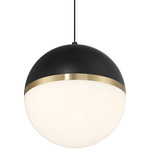 Unity Pendant - Black / Antique Brushed Brass / White
