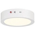 Slim Color-Select Battery Backup Ceiling Flush Light - White / White