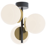 Arren Color-Select Semi Flush Ceiling Light - Black / Light Antique Brass / White