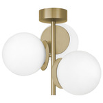 Arren Color-Select Semi Flush Ceiling Light - Light Antique Brass / White