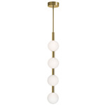 Baroque Color-Select Pendant - Light Antique Brass / White