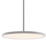 Edge Color-Select Round Pendant - Satin Nickel / White