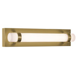 Miami Color-Select Bathroom Vanity Light - Antique Brass / White